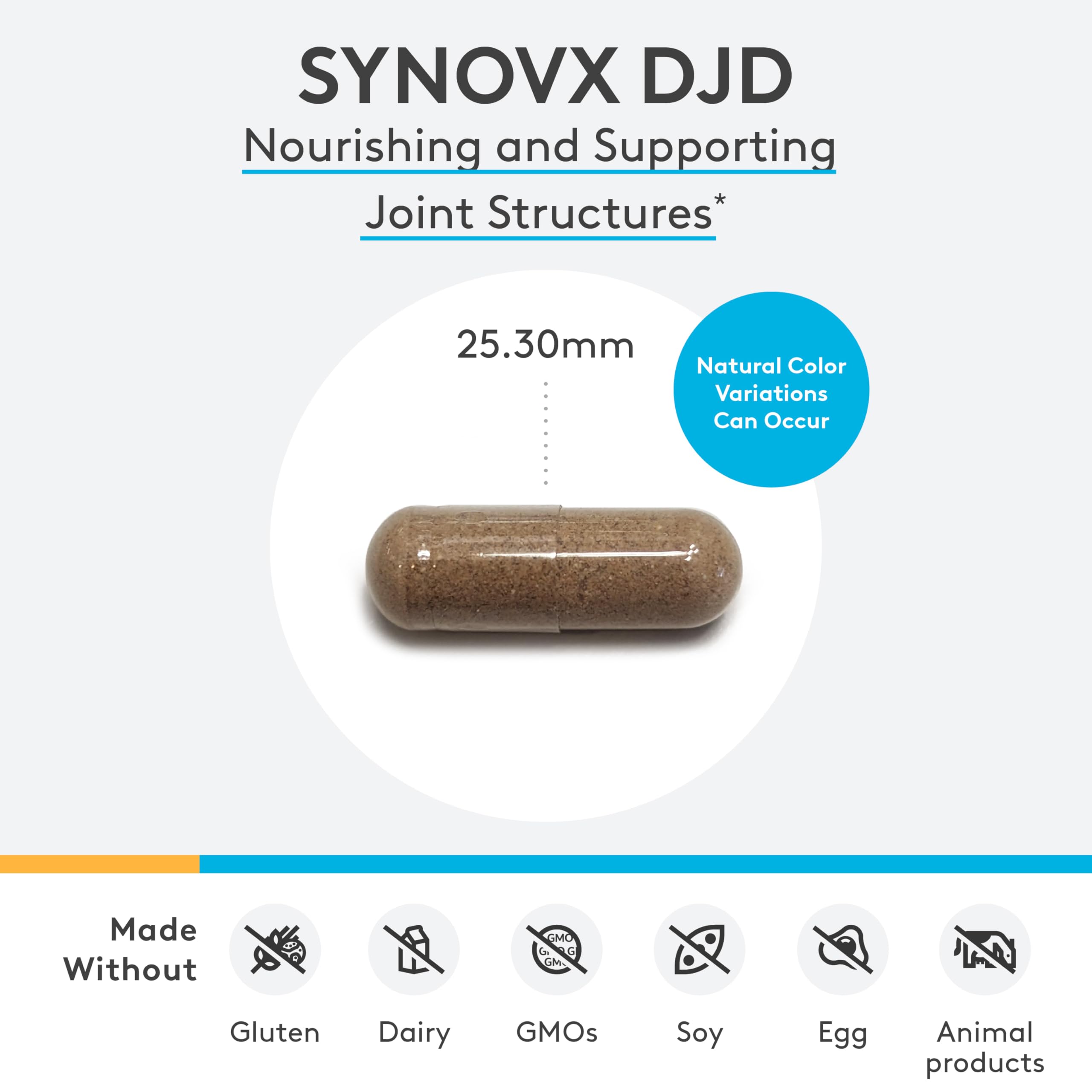 XYMOGEN SynovX DJD capsules close-up for convenient joint nourishment.