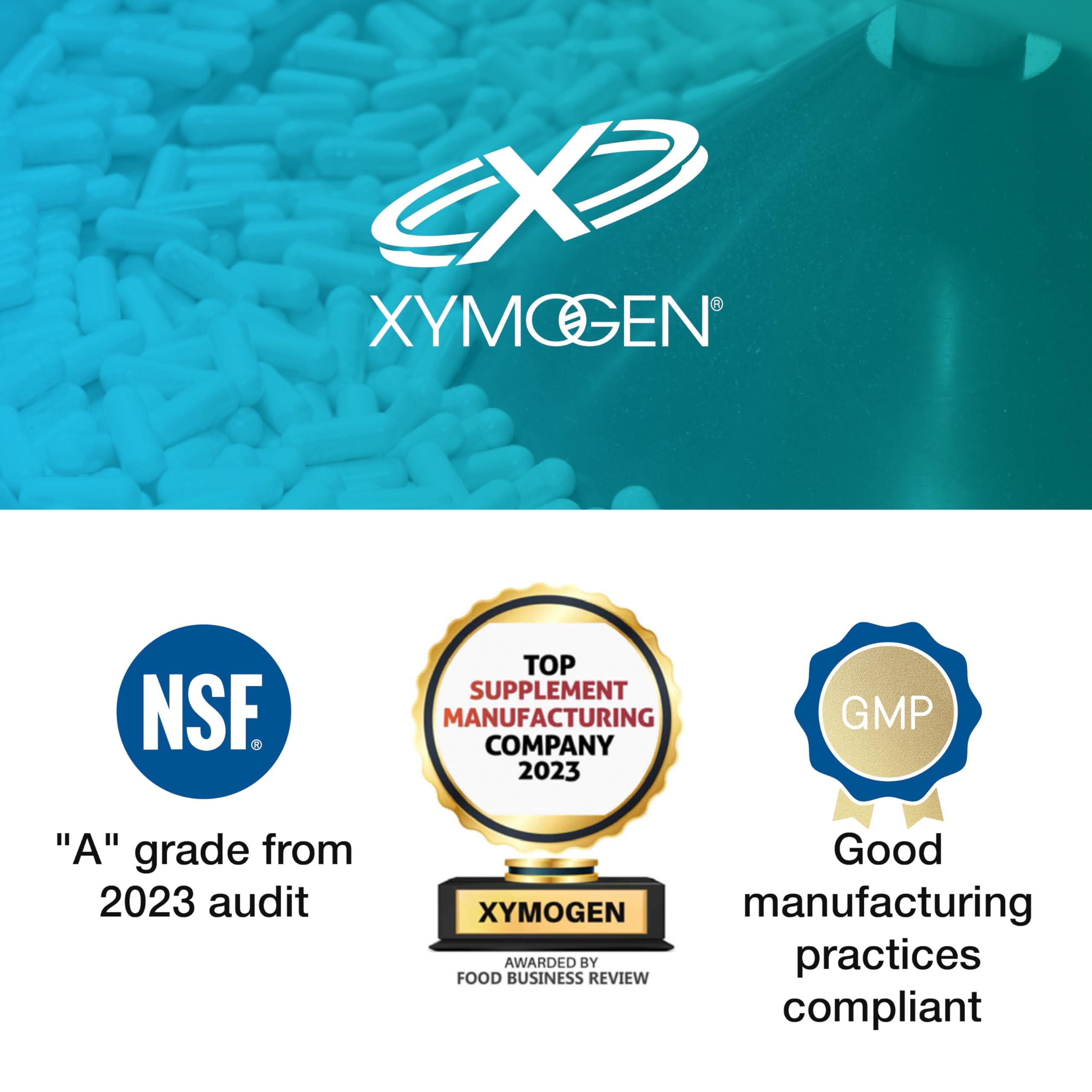 XYMOGEN serving image shows daily routine with zinc for potential support