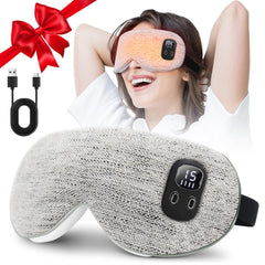 YABORAS heated eye mask close-up in gray showing soothing warmth for tired eyes