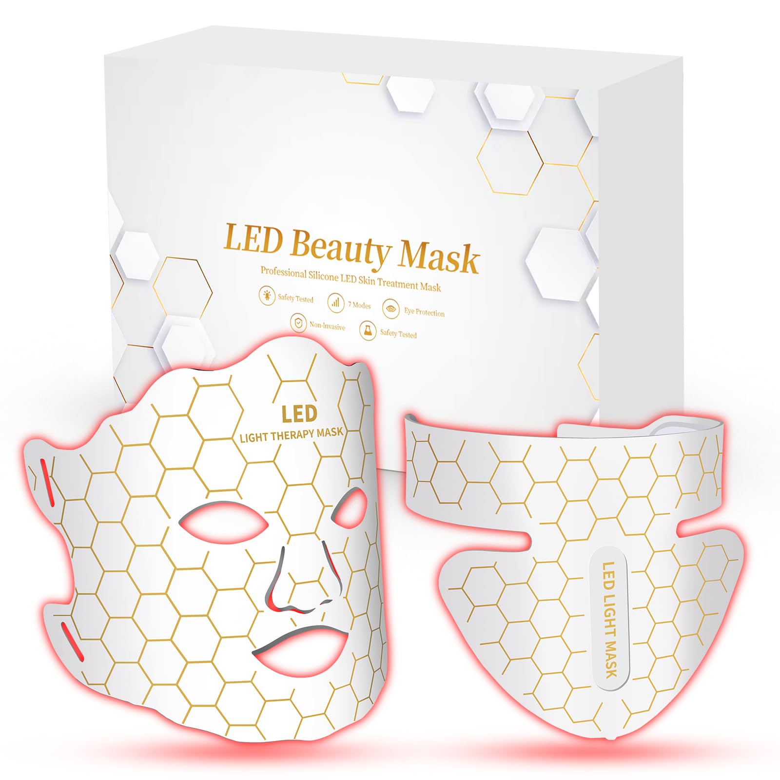 Yahi Red Light Mask close-up of 175 LED beads delivering dense light coverage