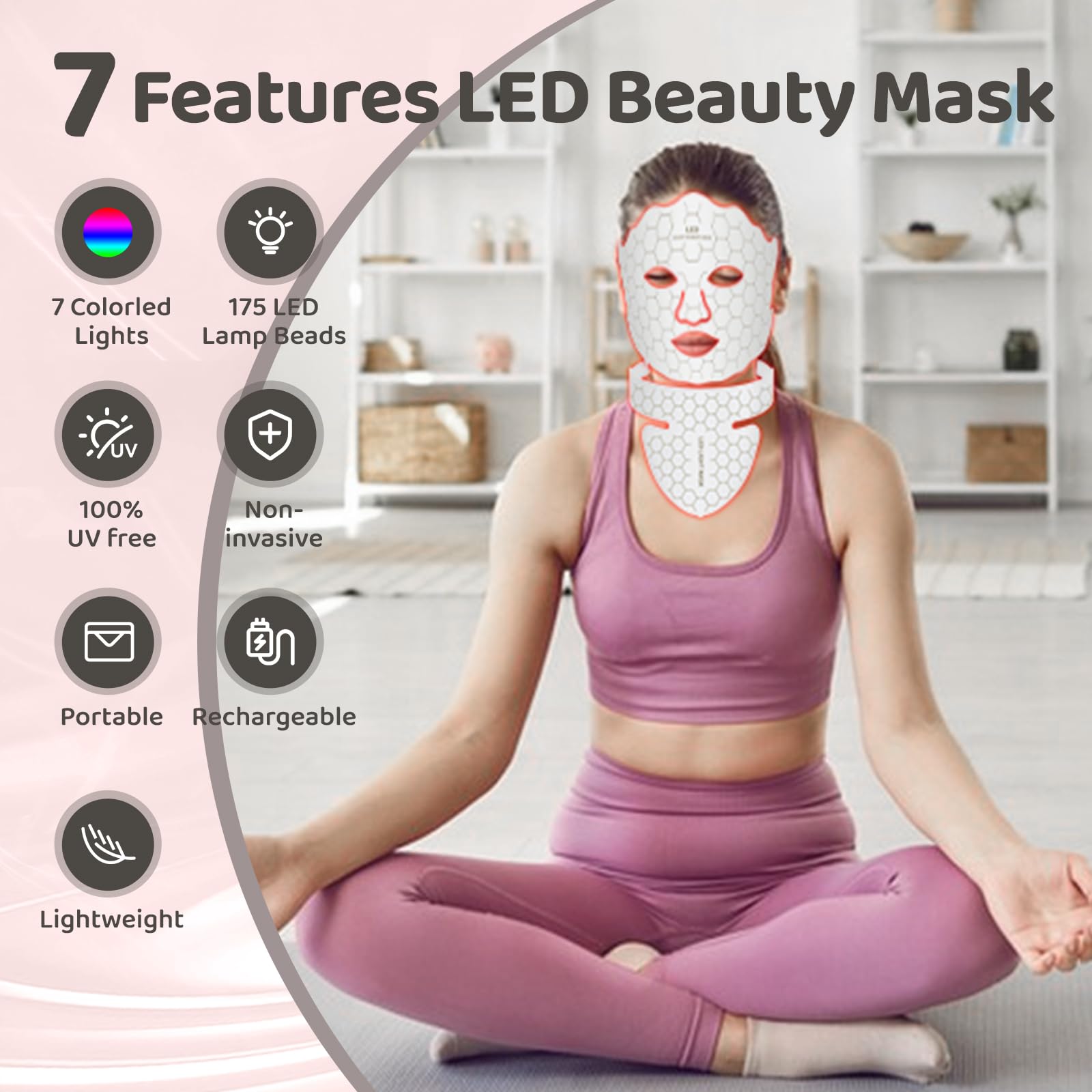 Yahi Red Light Mask side view highlighting slim profile for comfortable wear