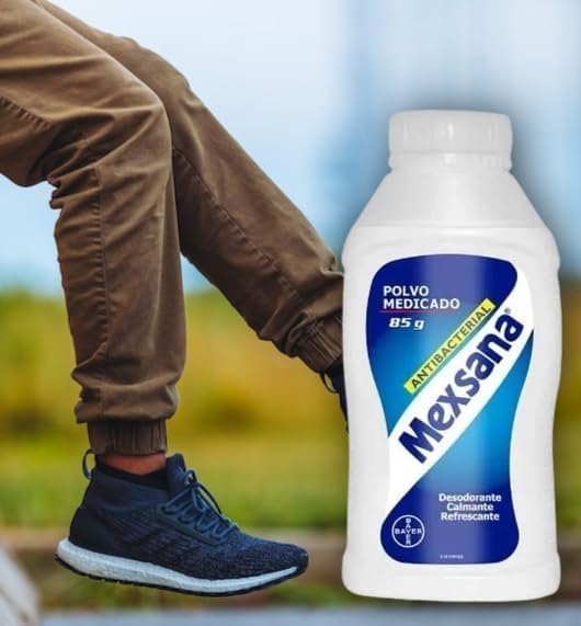 Yahve Mexsana foot-refresh application shows easy use for dry feet.