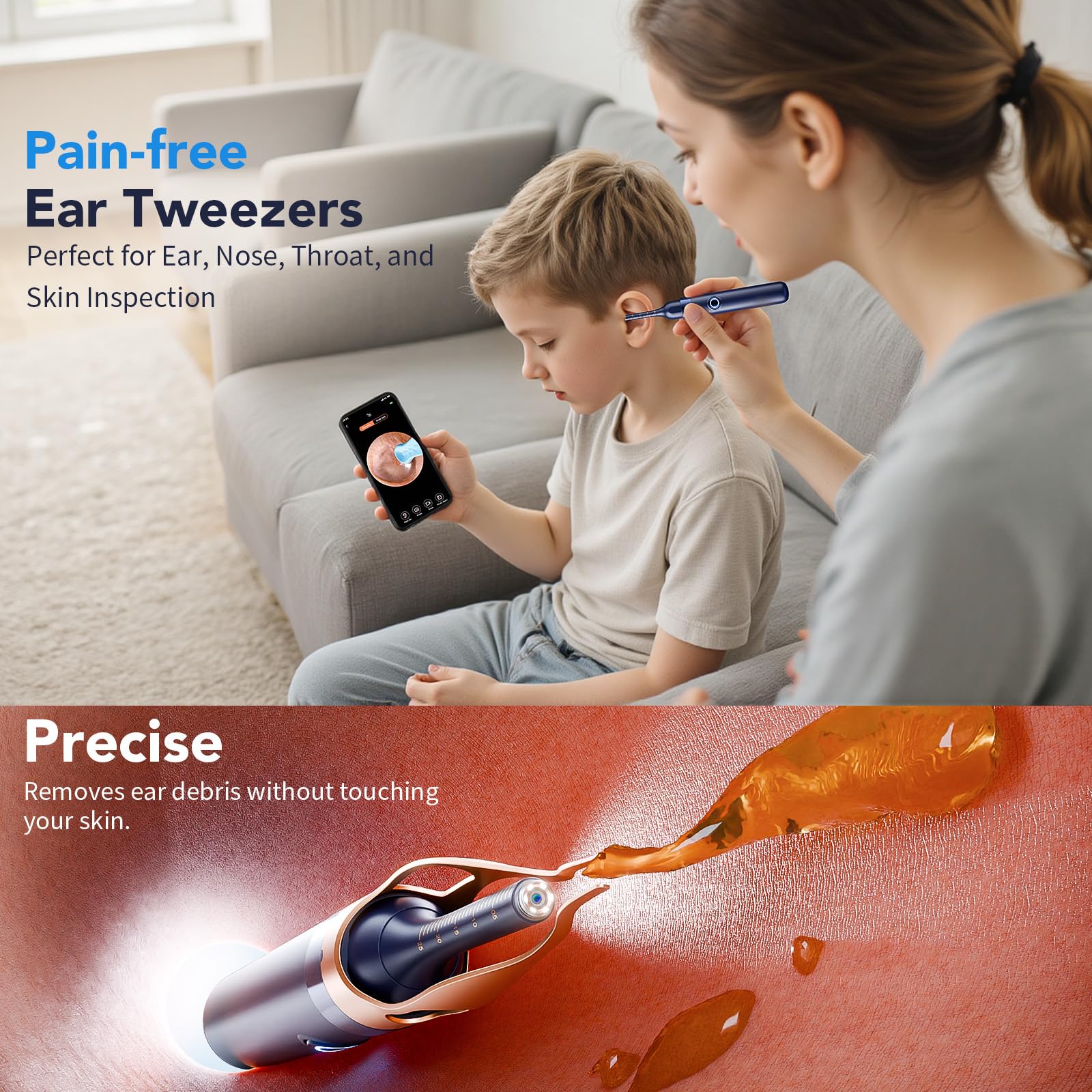 Yakbio compact portable ear cleaner fits in a bag