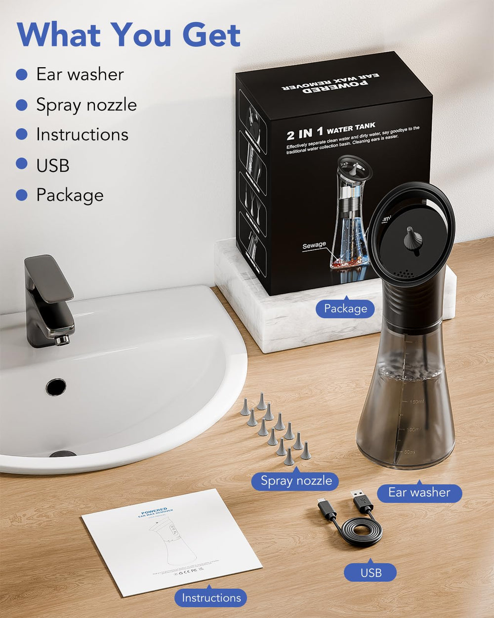 Yakbio one-handed operation design makes ear cleaning simple and safe.