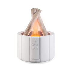 Yaledi Campfire Flame Diffuser front view with warm mist and cozy ambiance.