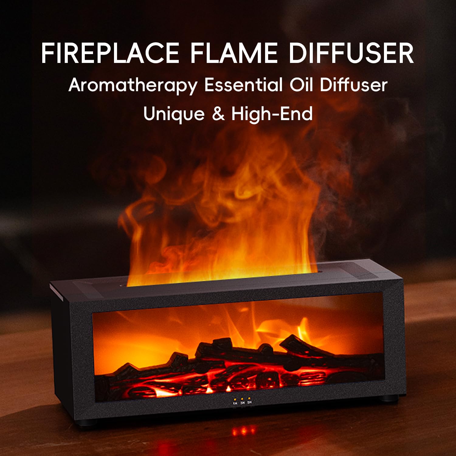 Yaledi flame-lighting feature provides room mood lighting for relaxation.