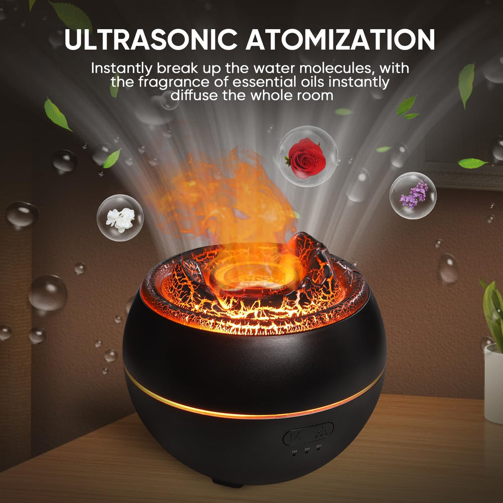 Yaledi Volcano Flame Diffuser auto shut-off for safe use.