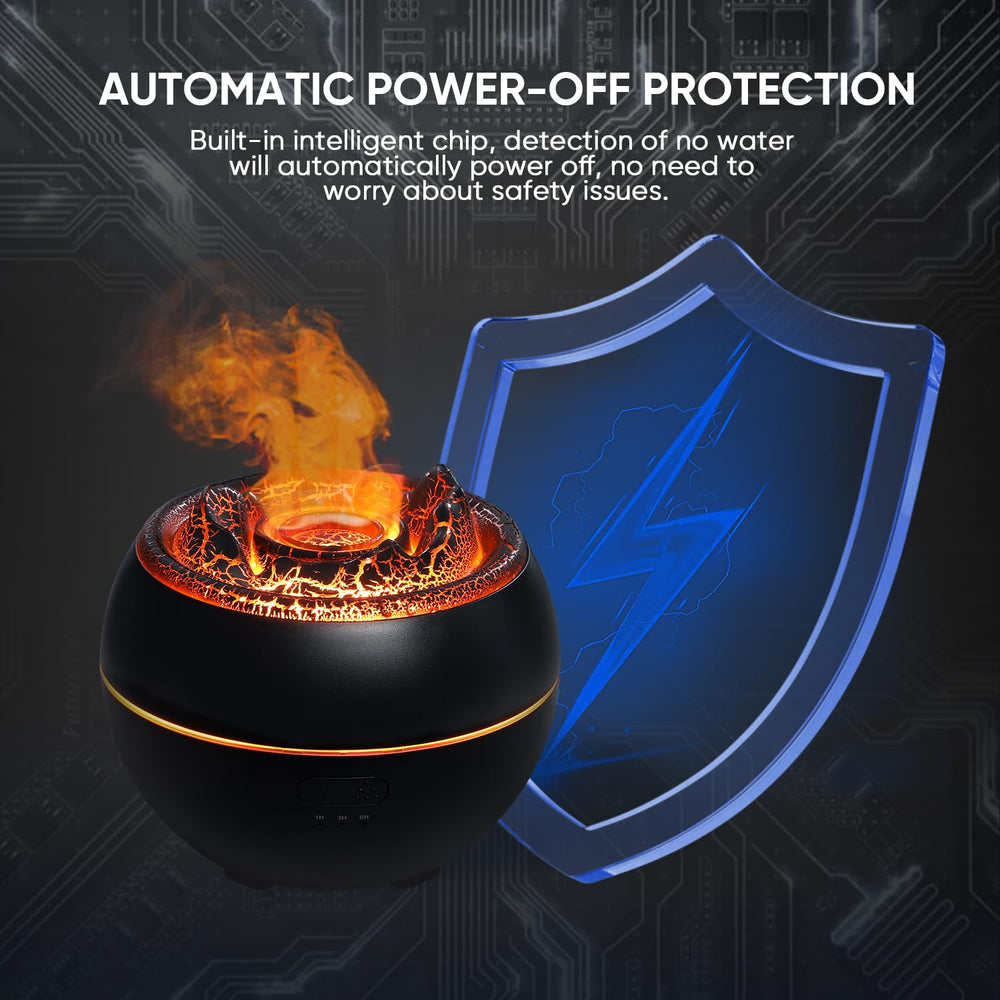 Yaledi Volcano Flame Diffuser night light mode for bedrooms.