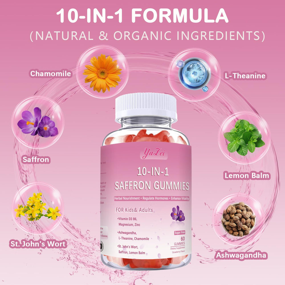 Etiqueta Yalei destacando D3, magnesio y zinc para nutrición equilibrada.