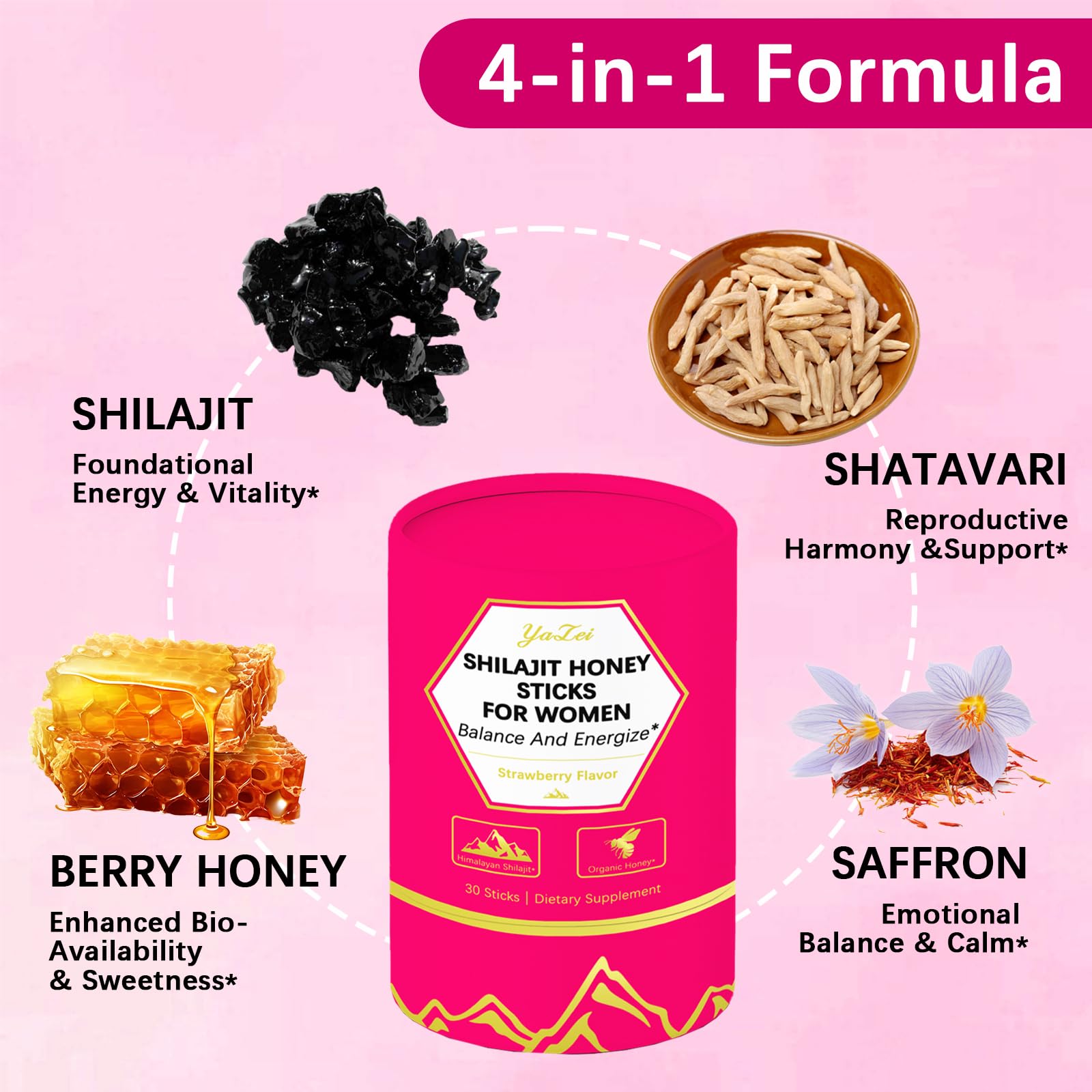Yalei Honey Stick serving dispenses easily for quick energy support.