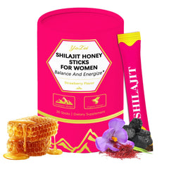 Yalei Strawberry Shilajit Honey Stick packaging for on-the-go energy support.