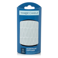 Yankee Candle ScentPlug diffuser Organic Pattern Gray front view delivering cozy ambience