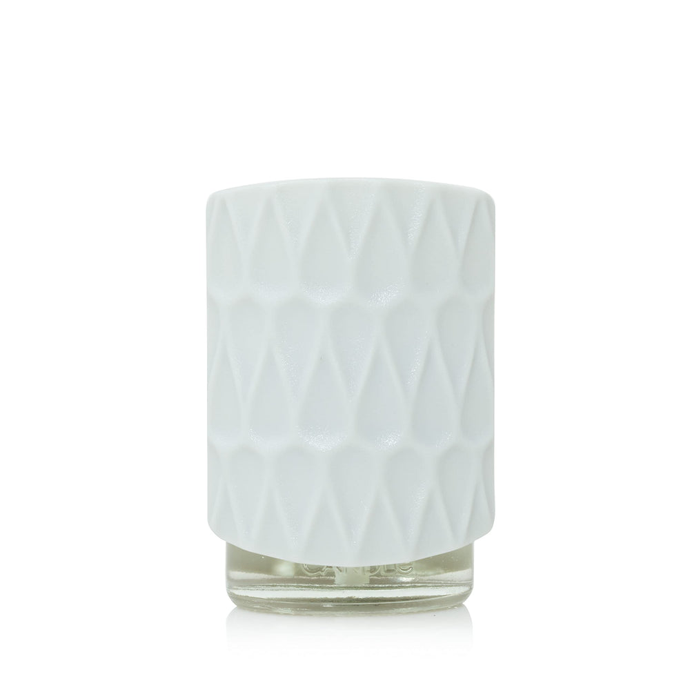 Yankee Candle ScentPlug diffuser Organic Pattern Gray on table for continuous fragrance
