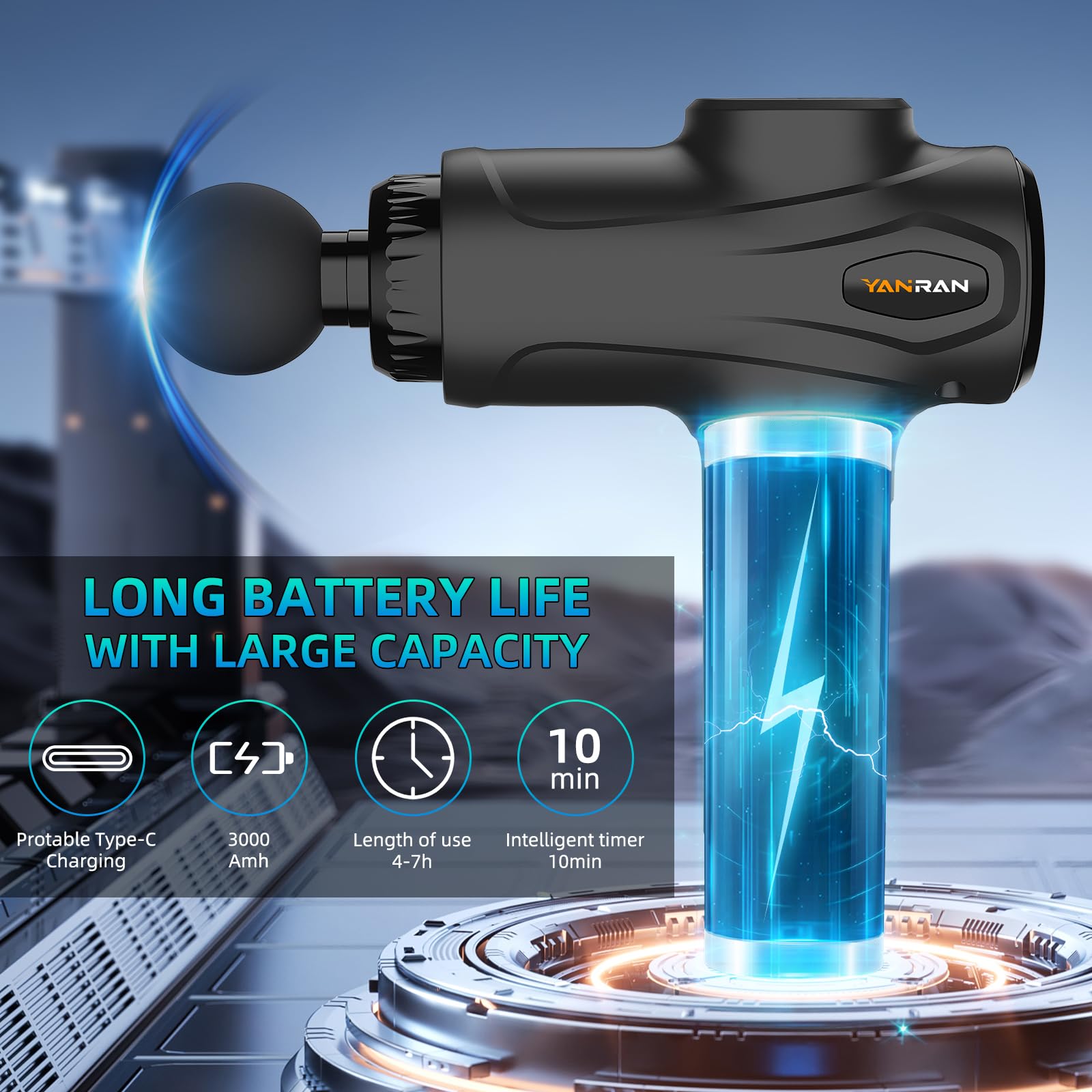 YANRAN seven-speed percussion massage for customizable recovery