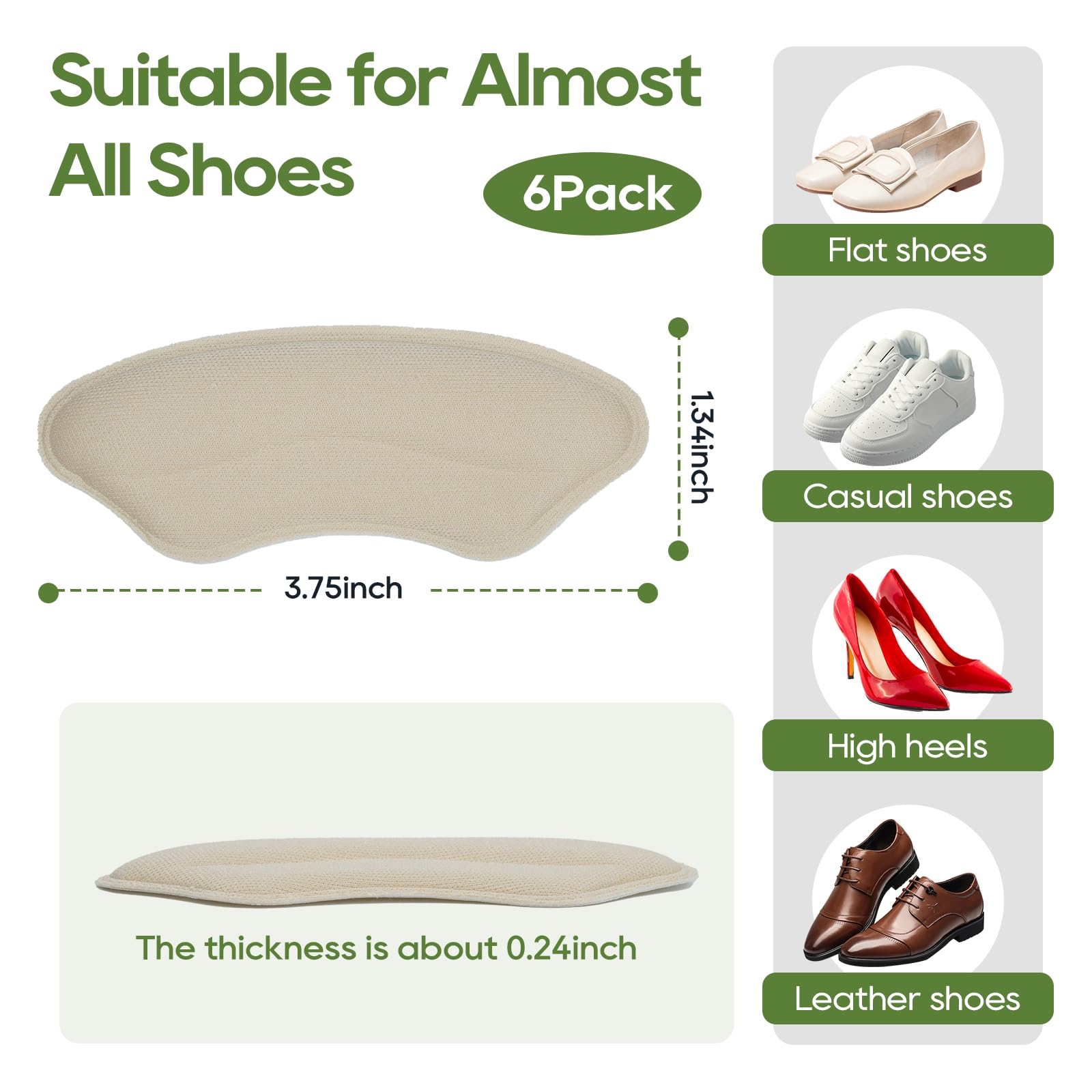 Yaogniy soft cushion padding cushions the heel and reduces rubbing.