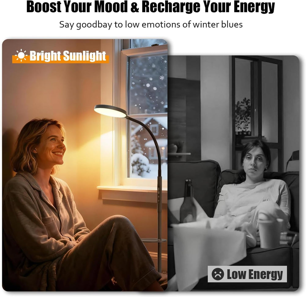 Yarah 3-in-1 lamp shown as floor and desk lamp setup in a modern room