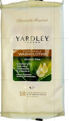 Yardley disposable washcloths with Chamomile for soothing aroma and clean skin