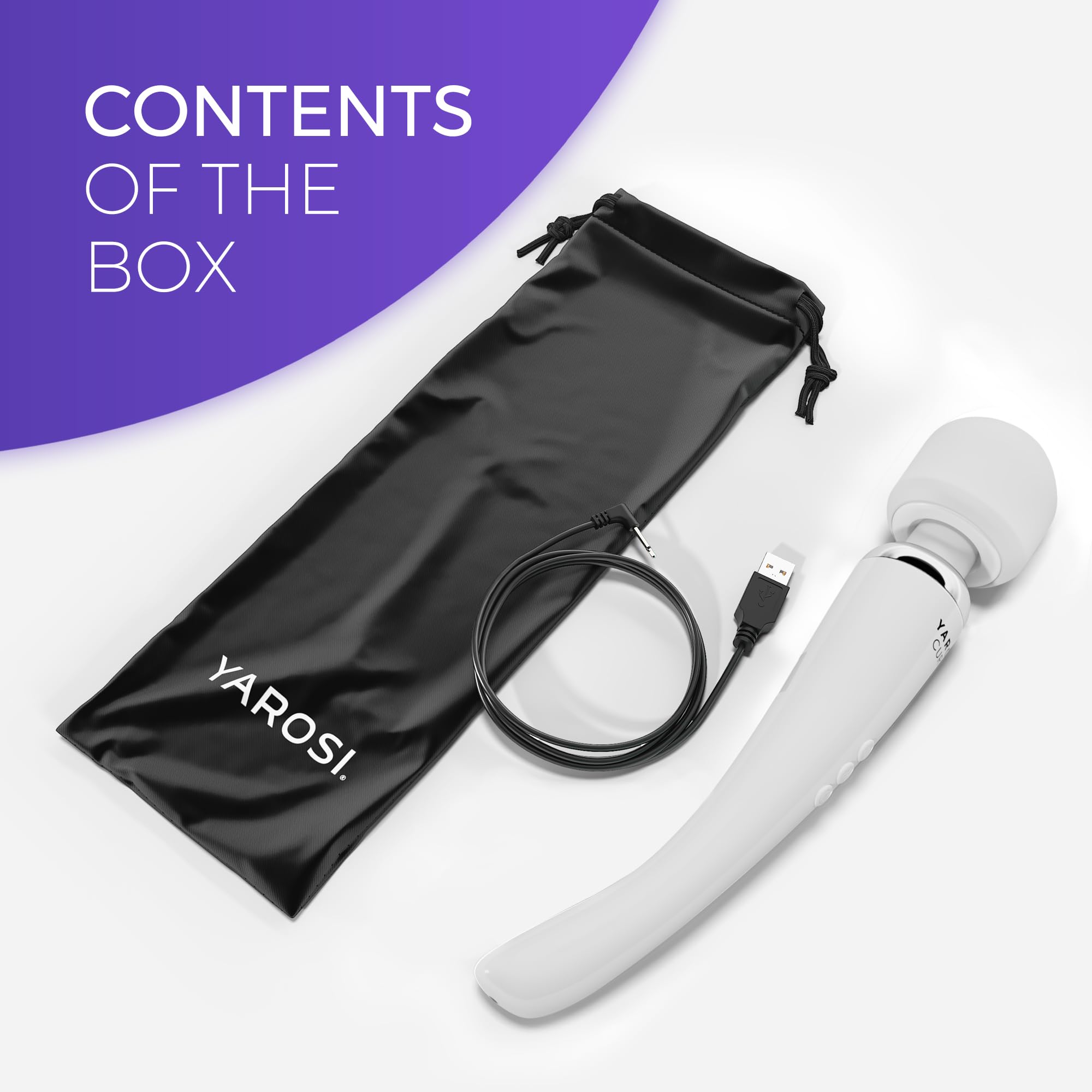 Rechargeable Yarosi Curve battery allows cordless use and easy charging.