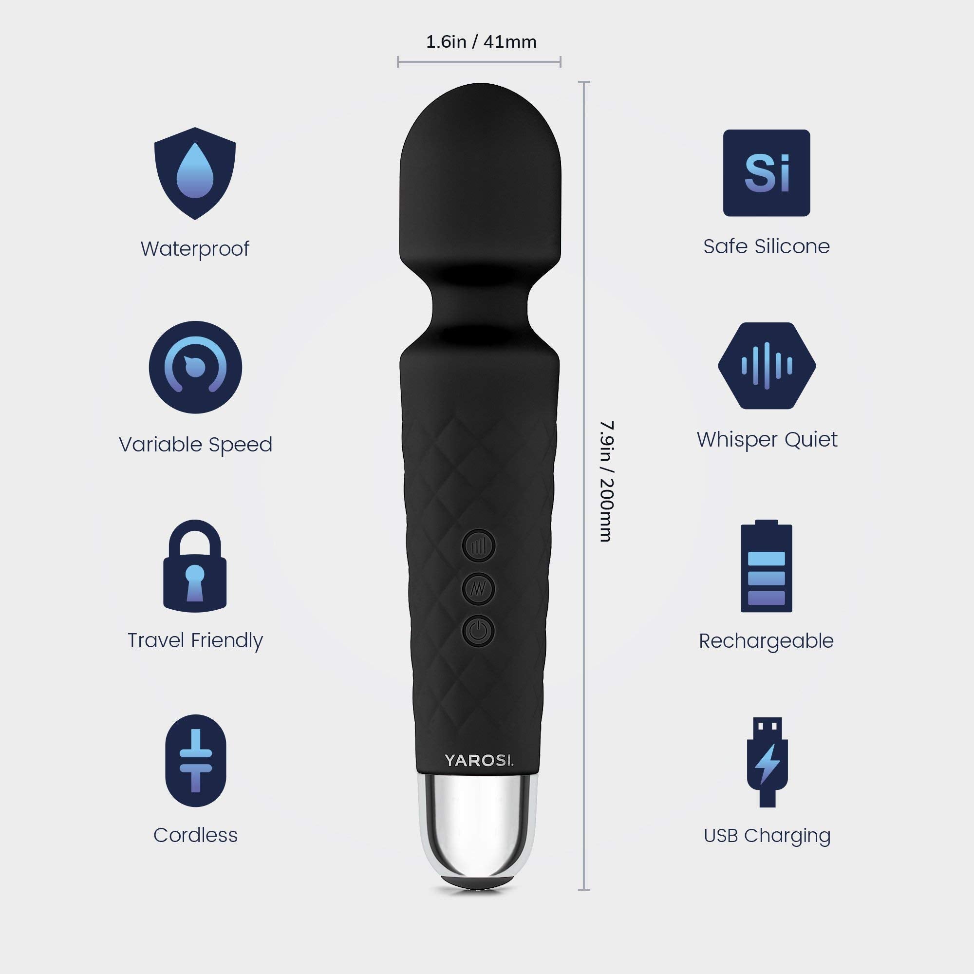 Yarosi massager offers 20 patterns for quiet, customizable sessions.