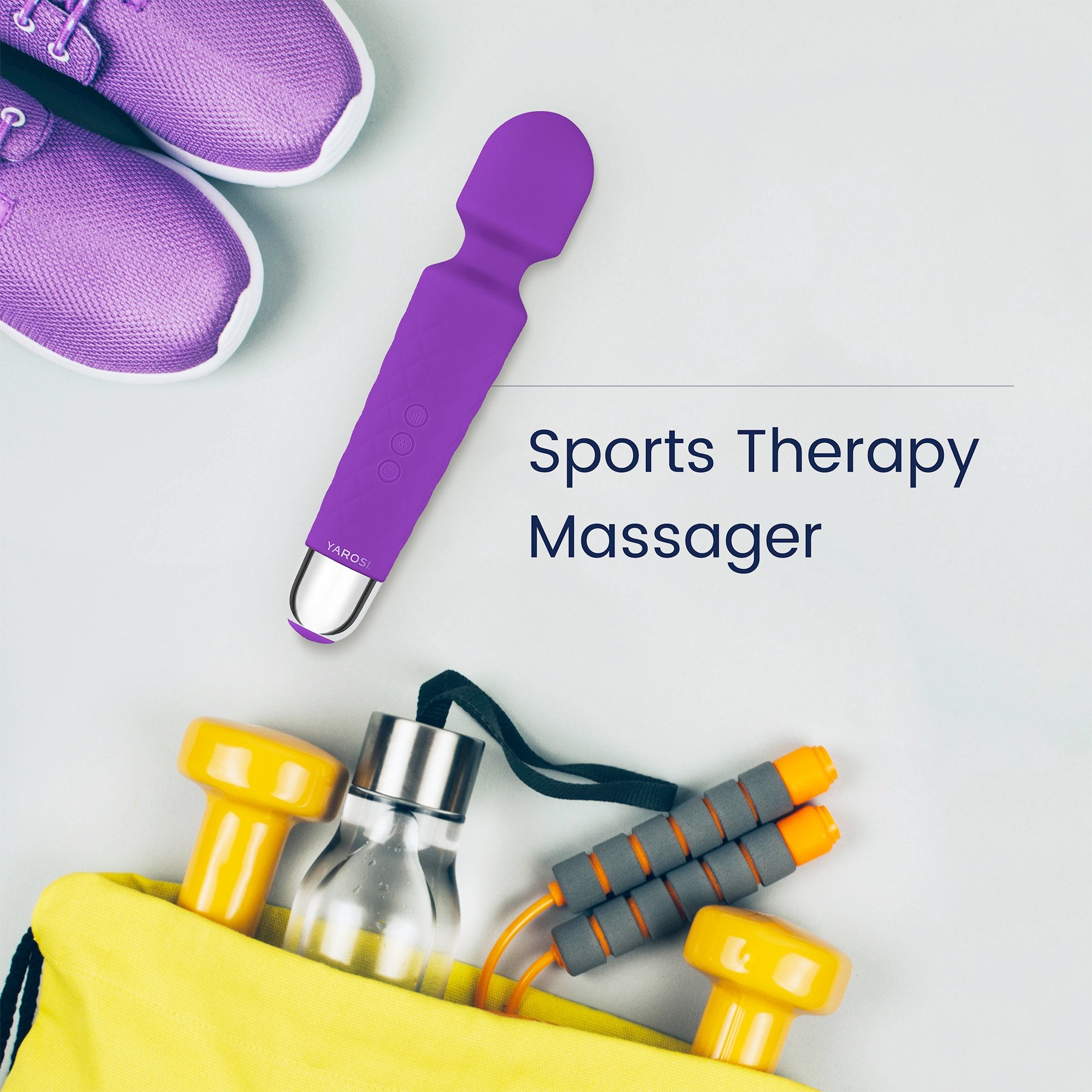 Yarosi vibrator wand massager bendable neck allows deep-tissue targeting.