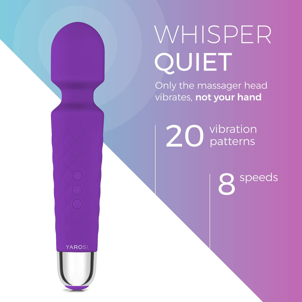 Yarosi wand massager head closeup highlights body-safe silicone and soothing touch.