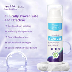Yarster silicone scar gel dispensing close-up showing easy coating