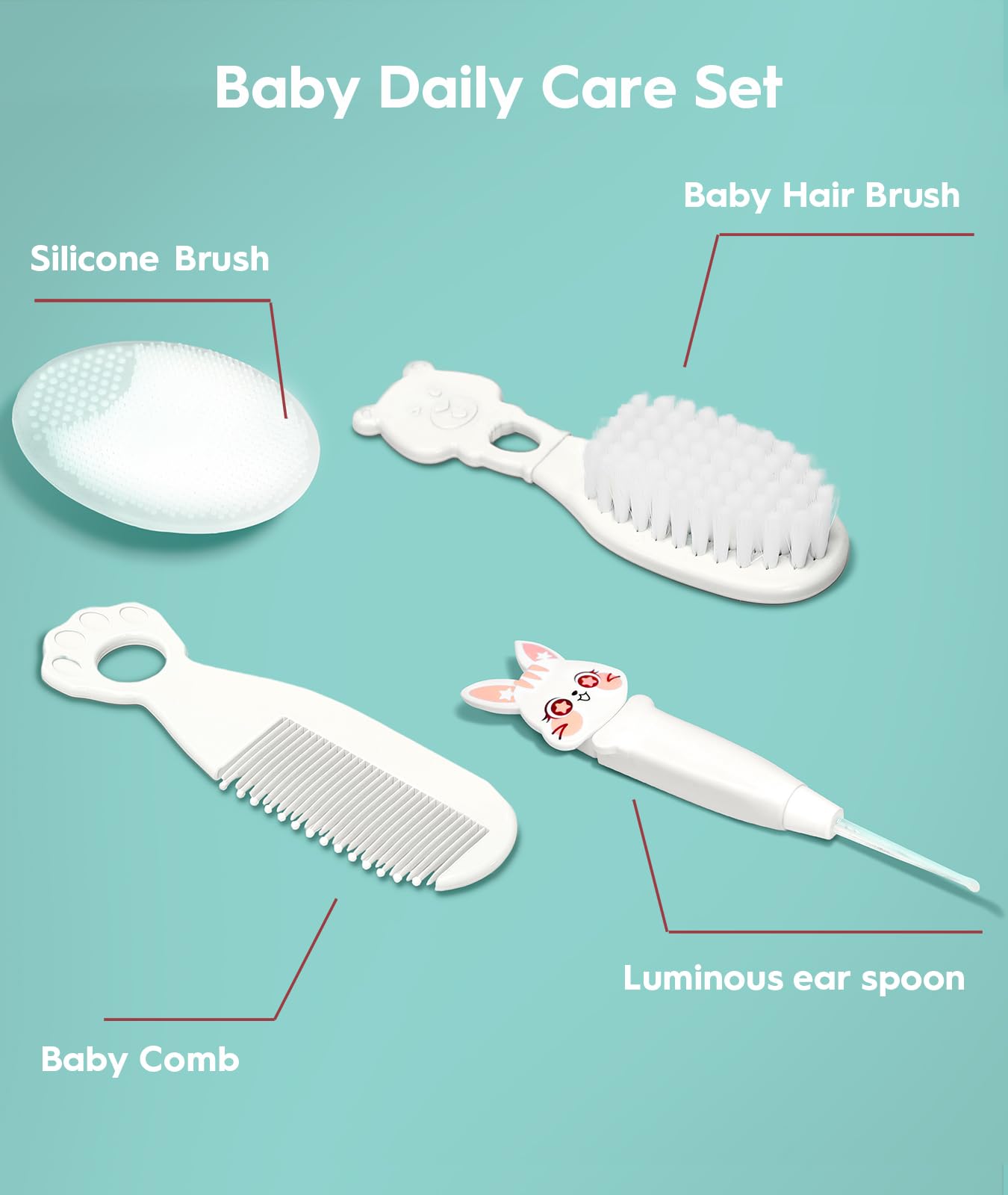 YASEW soft-bristle baby brush for gentle scalp cleaning