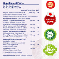 Yasumako Reishi Complex capsules side view for daily wellness use.