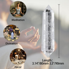 YATOJUZI natural clear quartz crystal wand enhancing mindfulness during yoga.