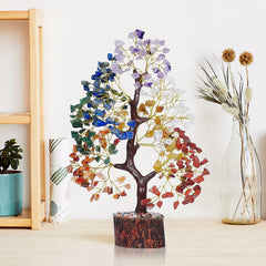YATSKIA golden trunk chakra tree highlighting shimmering branches for vibrant decor.