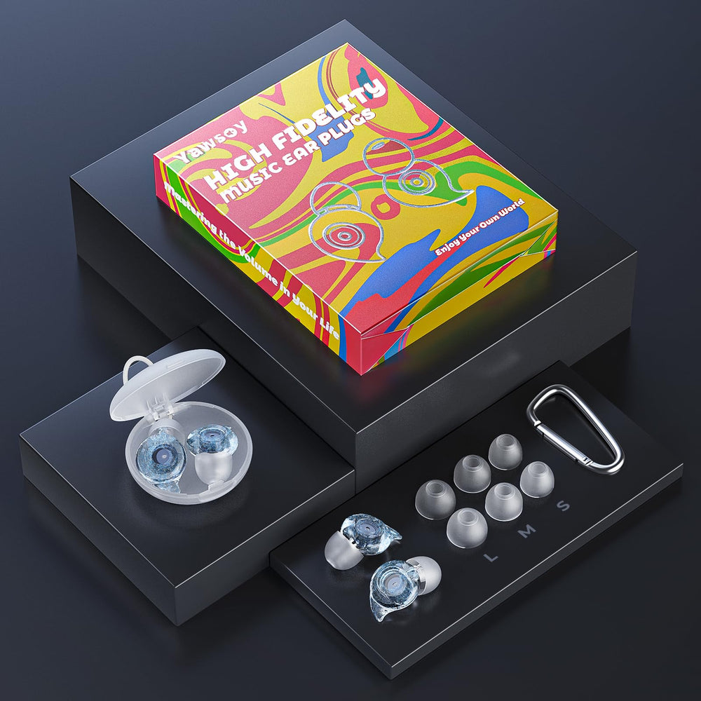 Yawsoy ear plugs reduce loud venue noise while staying aware of surroundings.