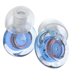 Yawsoy high fidelity ear plugs for concerts in blue with 18-25 dB reduction