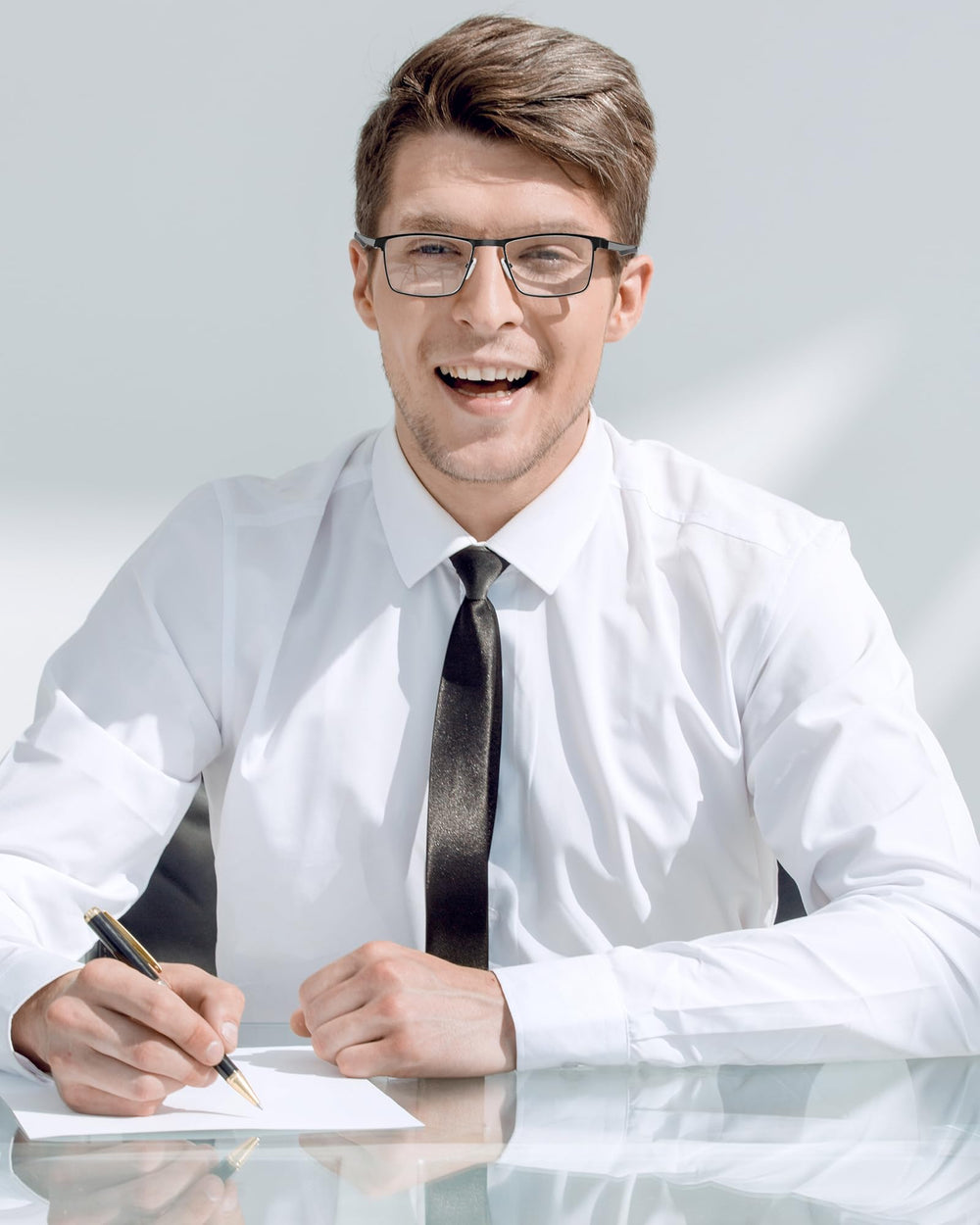 YayGlasz 3-pack reading glasses model wearing for versatile use