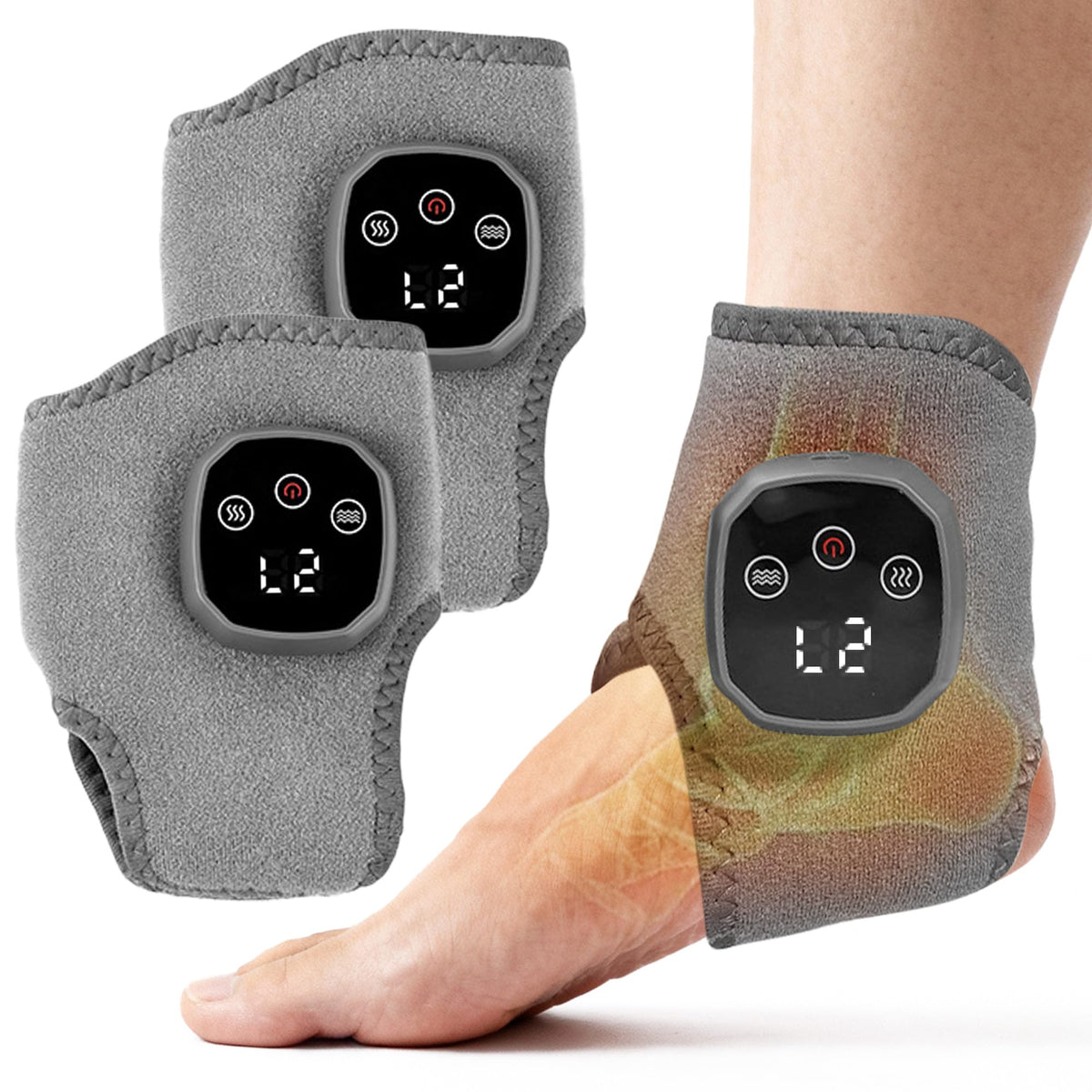 YAZHI Foot Massager Wrap front view provides soothing warmth for tired feet after a long day.