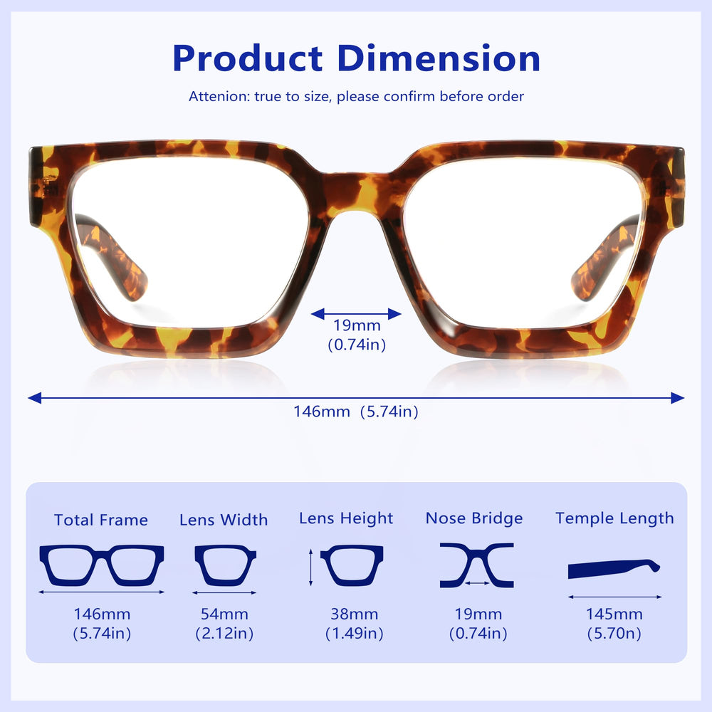 YDAOWKN lightweight, durable frames with blue light coating for all-day comfort