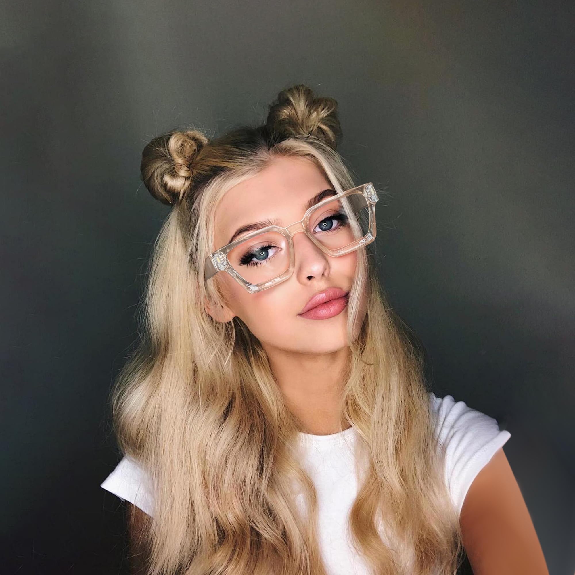 YDAOWKN oversized blue light blocking glasses side view, lightweight design