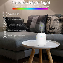 YDHZ mini diffuser night light provides 7-color ambience for evenings