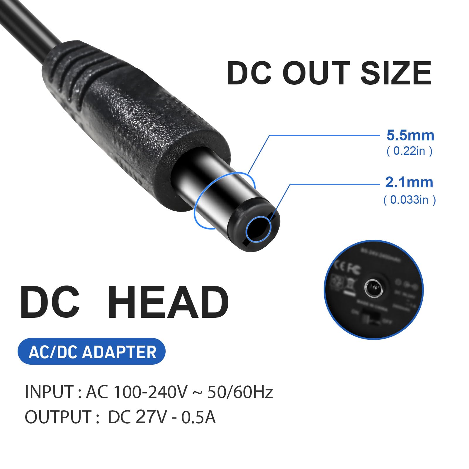 ydrant Sharper Image 27V charger cable neatly coiled for easy storage and travel
