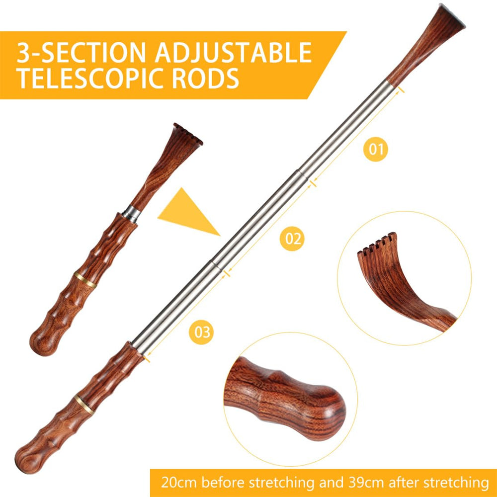 Yeasing back scratcher showing six-tooth claw for broad itching relief.