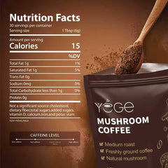 YEGE Mushroom Coffee cup steaming signals energizing aroma and steady focus.
