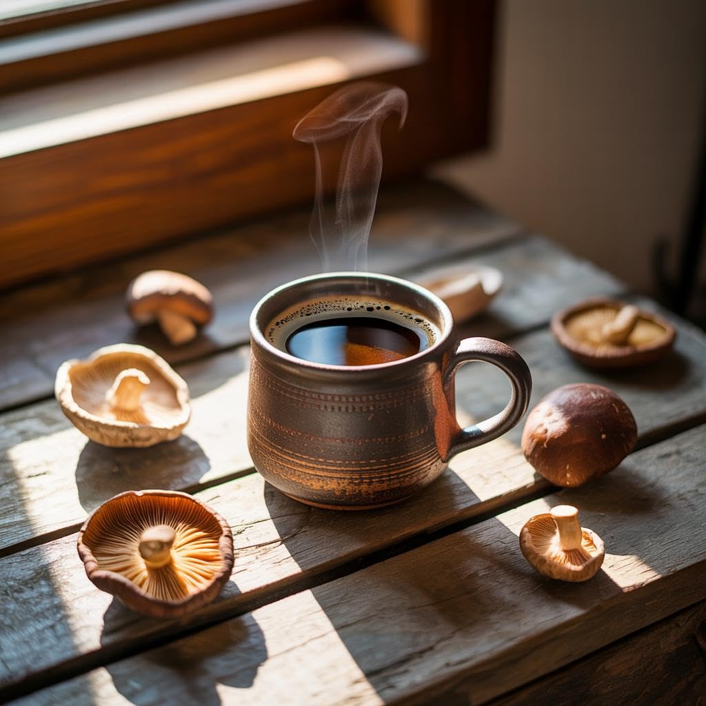 YEGE Mushroom Coffee scoop demonstrates simple 6 g serving ritual.