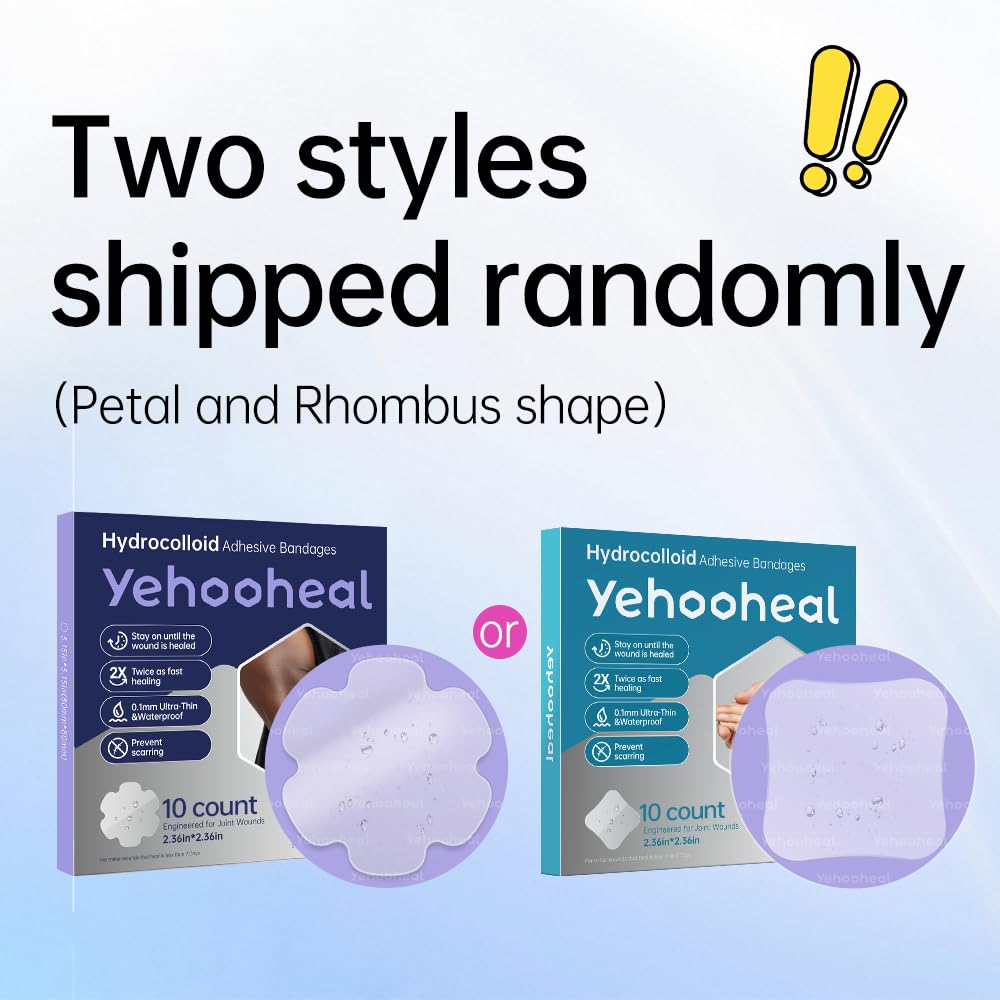 yehooheal hydrocolloid bandage rhombus-style adheres securely on joints.