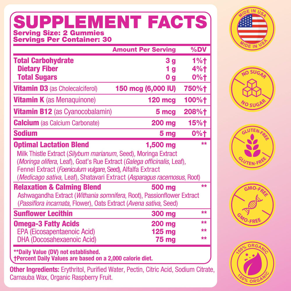 YEKBYOE lactation gummies closeup, soft texture may support milk production