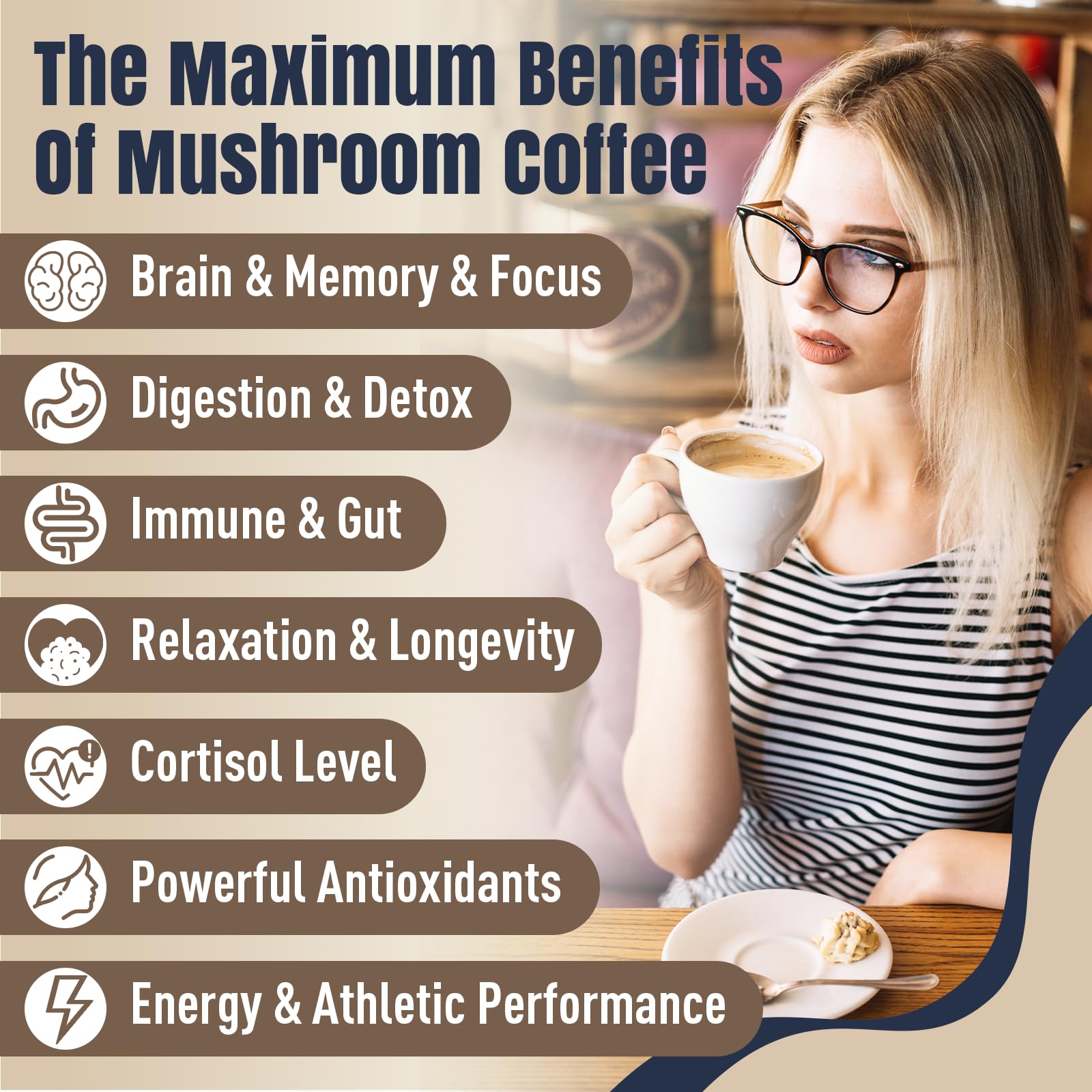 YEKBYOE Mushroom Coffee 5g scoop ready for easy serving.