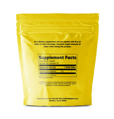 YELLOW BAG SUPPLEMENTS creatine stick packets back panel with nutrition details