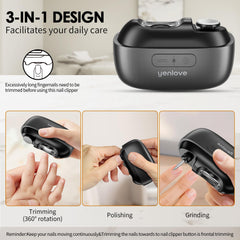 YenLove electric nail clipper LED light aids precise trimming in dim spaces