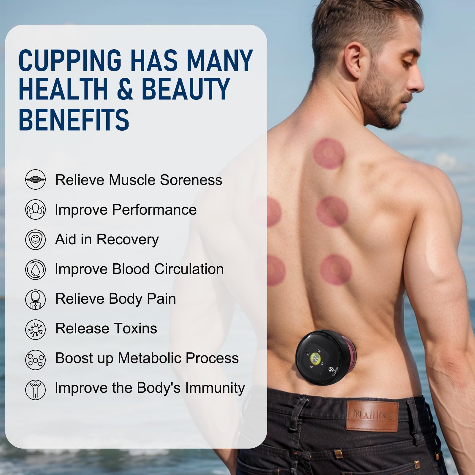 Yepfom dual massager close-up for ergonomic design and easy home use