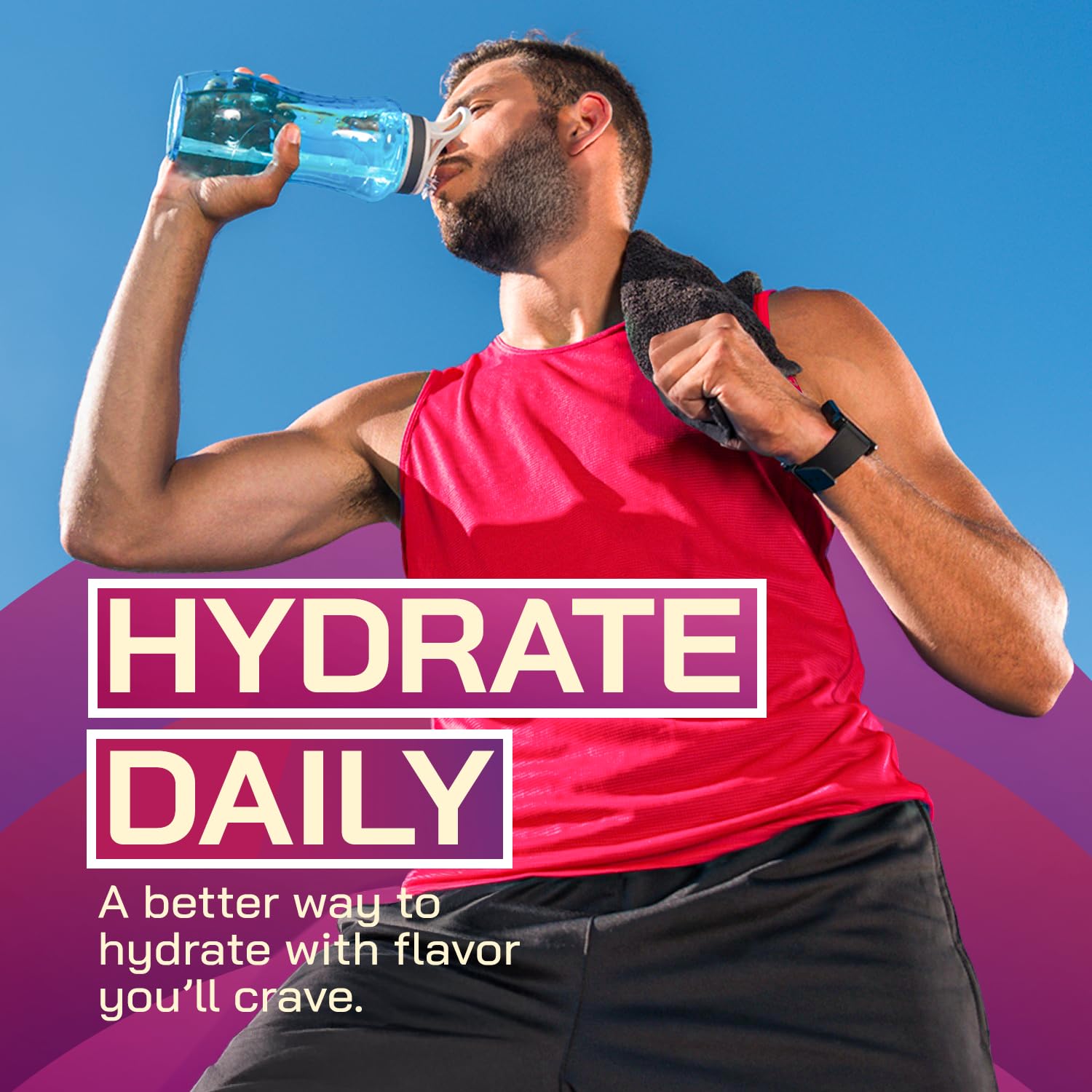 Yerba Magic Hydration Energy Tropical Punch in a gym bag for post-workout hydration