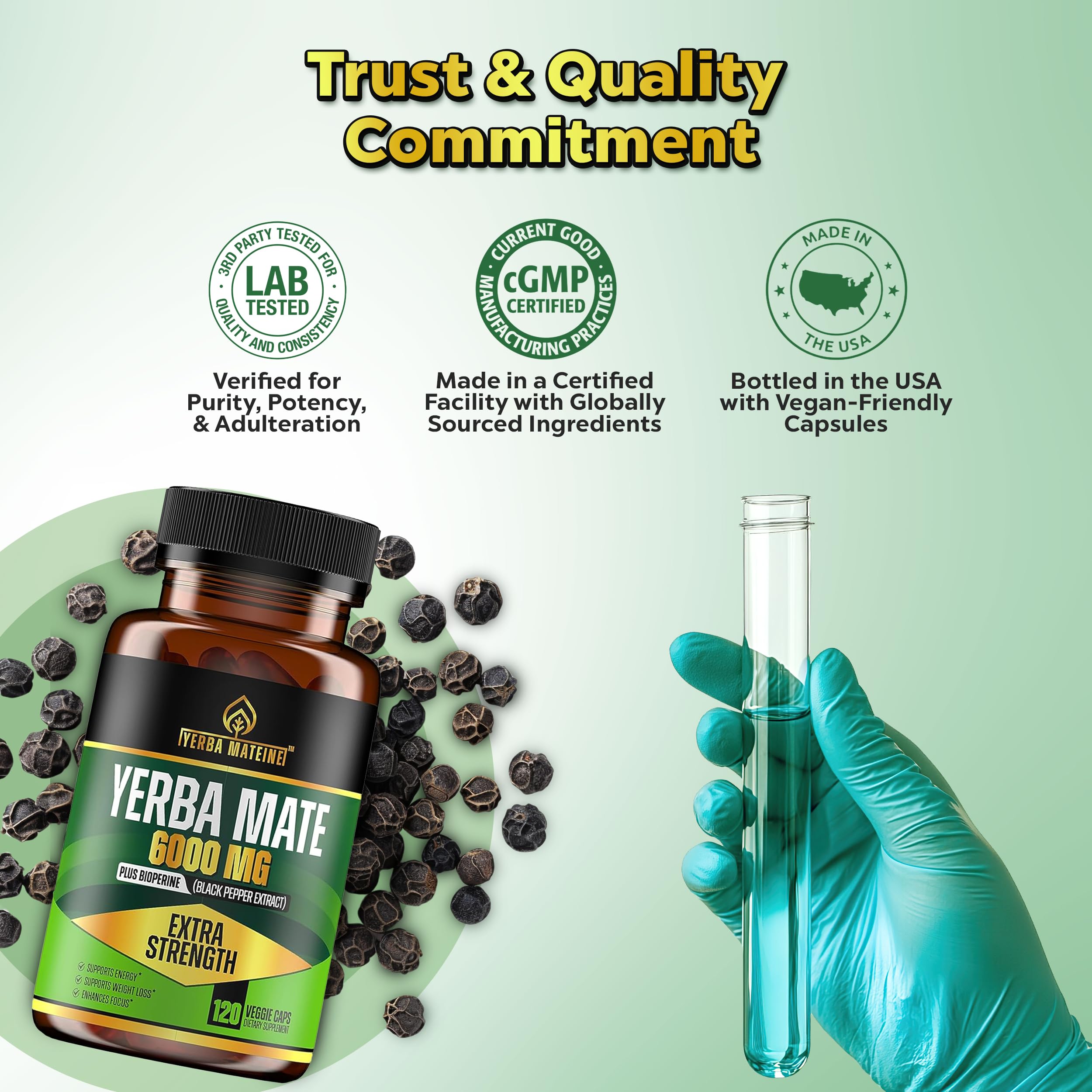 Yerba Mateine 120-capsules-pack long-lasting supply