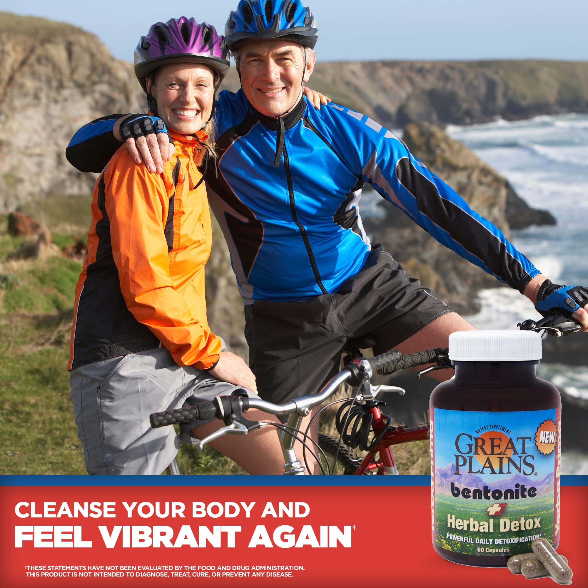 Yerba Prima Bentonite Clay Plus Herbal Detox on kitchen counter suggesting a daily wellness routine.